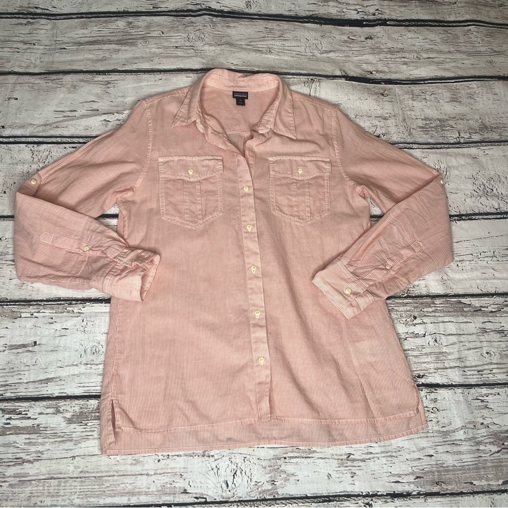 Patagonia Organic Cotton Striped Long Sleeve Shirt Size S - Picture 10 of 11
